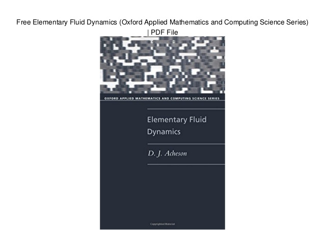 Elementary Fluid Dynamics Acheson Pdf File